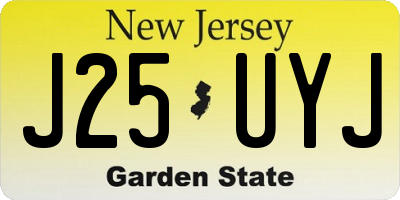 NJ license plate J25UYJ
