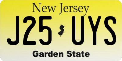 NJ license plate J25UYS