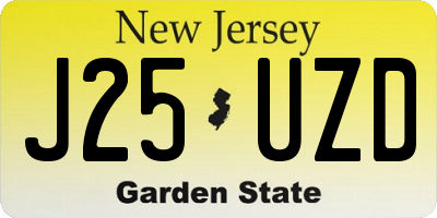 NJ license plate J25UZD