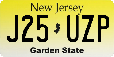 NJ license plate J25UZP
