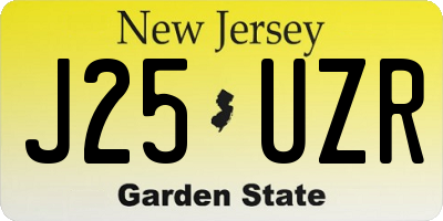 NJ license plate J25UZR