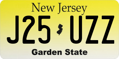 NJ license plate J25UZZ