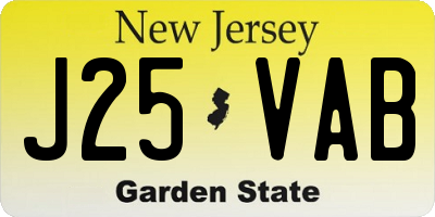 NJ license plate J25VAB