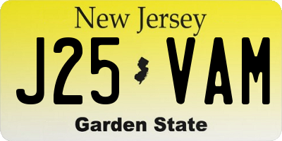 NJ license plate J25VAM