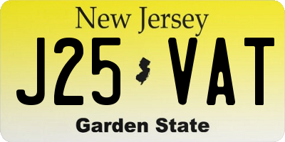 NJ license plate J25VAT