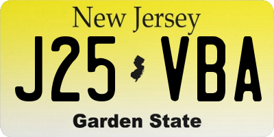 NJ license plate J25VBA