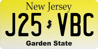 NJ license plate J25VBC