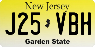 NJ license plate J25VBH