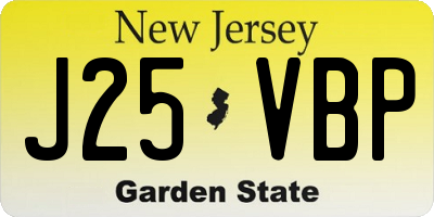 NJ license plate J25VBP