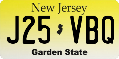 NJ license plate J25VBQ