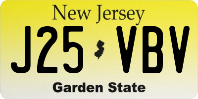 NJ license plate J25VBV