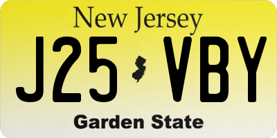 NJ license plate J25VBY
