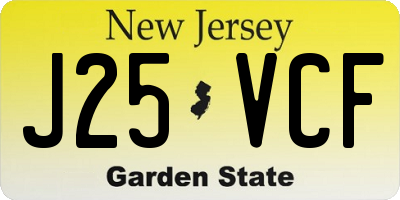 NJ license plate J25VCF