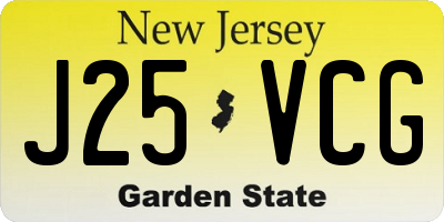 NJ license plate J25VCG