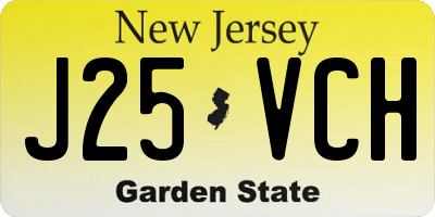 NJ license plate J25VCH