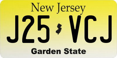 NJ license plate J25VCJ