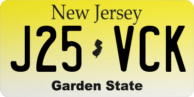 NJ license plate J25VCK