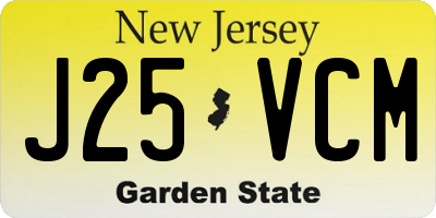 NJ license plate J25VCM