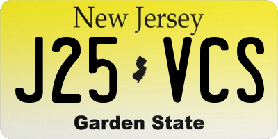 NJ license plate J25VCS
