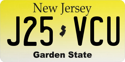NJ license plate J25VCU