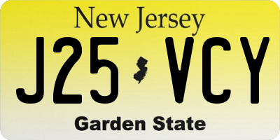 NJ license plate J25VCY