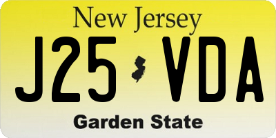 NJ license plate J25VDA
