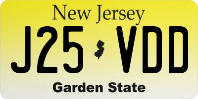 NJ license plate J25VDD