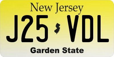 NJ license plate J25VDL