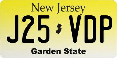 NJ license plate J25VDP