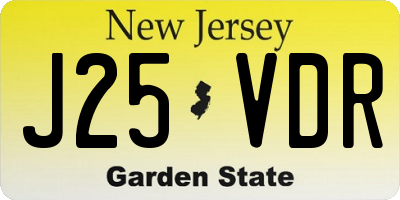 NJ license plate J25VDR