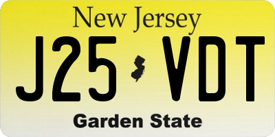 NJ license plate J25VDT