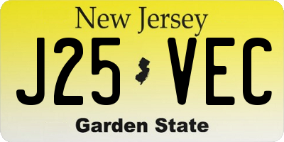 NJ license plate J25VEC