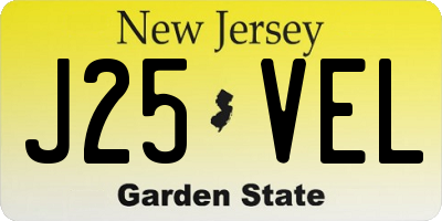NJ license plate J25VEL