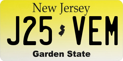 NJ license plate J25VEM