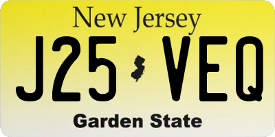 NJ license plate J25VEQ