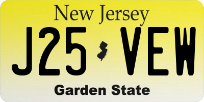NJ license plate J25VEW