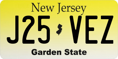 NJ license plate J25VEZ