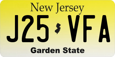 NJ license plate J25VFA