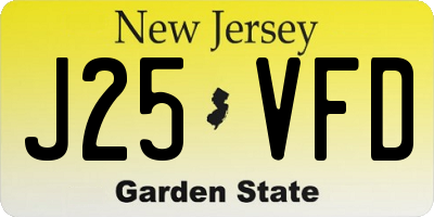 NJ license plate J25VFD