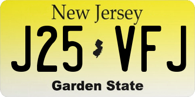 NJ license plate J25VFJ
