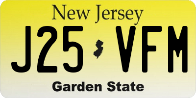NJ license plate J25VFM