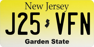 NJ license plate J25VFN