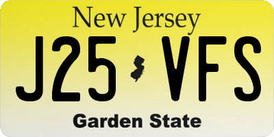 NJ license plate J25VFS