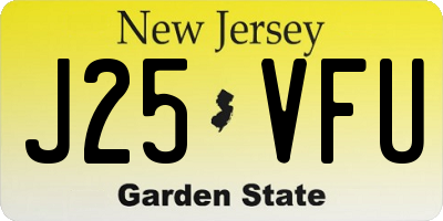 NJ license plate J25VFU