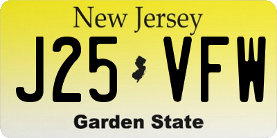 NJ license plate J25VFW