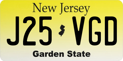 NJ license plate J25VGD