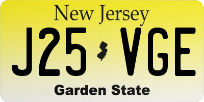 NJ license plate J25VGE