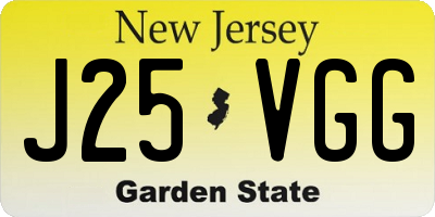 NJ license plate J25VGG