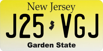 NJ license plate J25VGJ