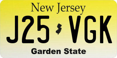 NJ license plate J25VGK